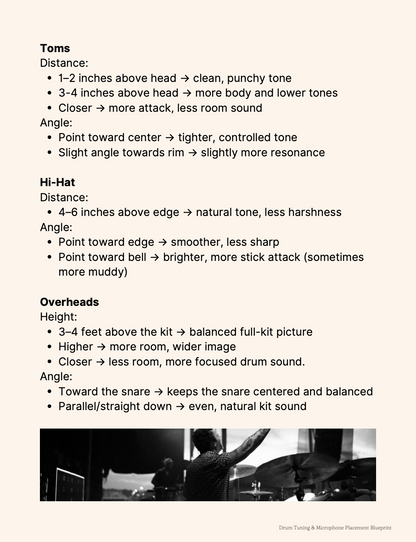 Drum Tuning & Mic Placement Blueprint (PDF)